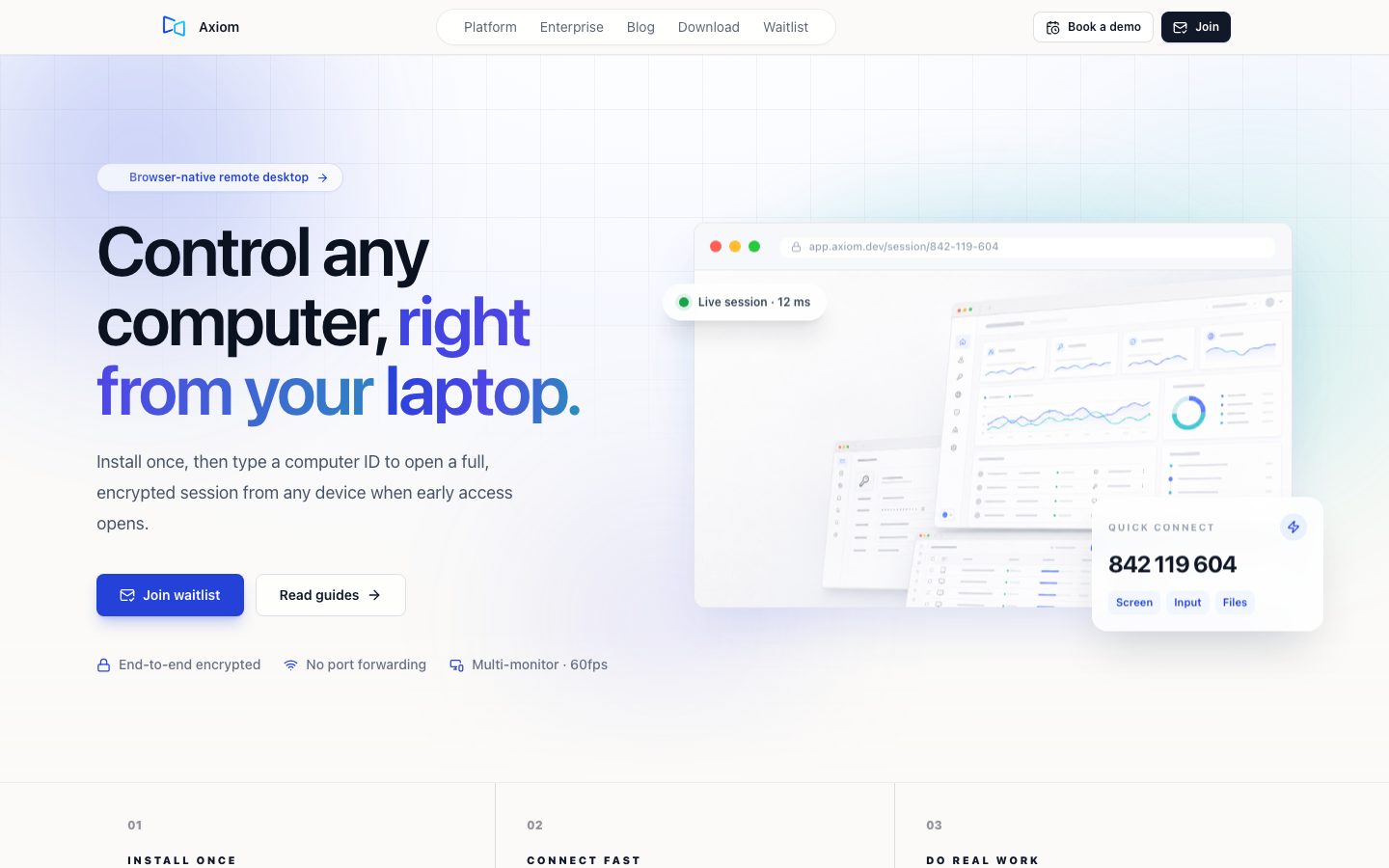 Axiom professional-services website homepage designed by Loomi Web